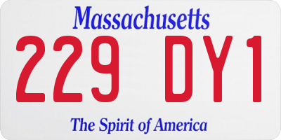 MA license plate 229DY1