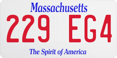 MA license plate 229EG4