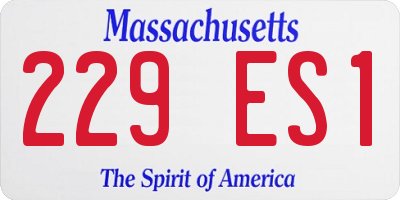 MA license plate 229ES1