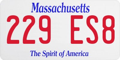 MA license plate 229ES8
