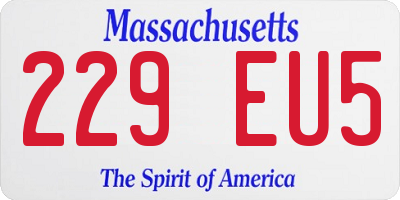 MA license plate 229EU5