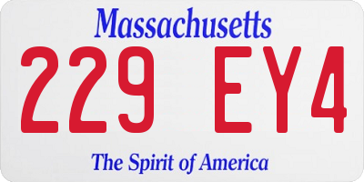 MA license plate 229EY4