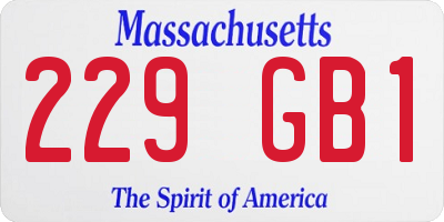 MA license plate 229GB1