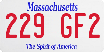 MA license plate 229GF2