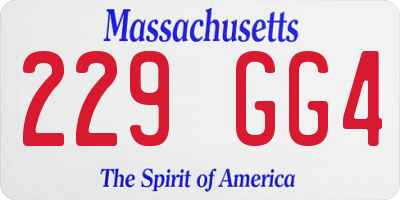 MA license plate 229GG4