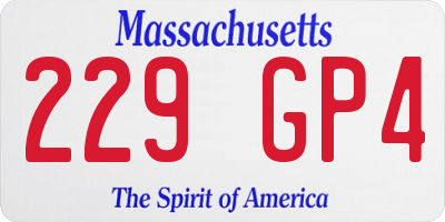 MA license plate 229GP4
