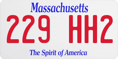 MA license plate 229HH2