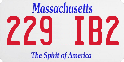 MA license plate 229IB2