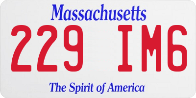 MA license plate 229IM6