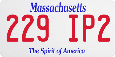 MA license plate 229IP2