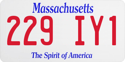 MA license plate 229IY1