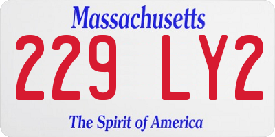MA license plate 229LY2