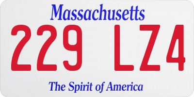 MA license plate 229LZ4