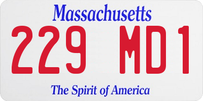 MA license plate 229MD1