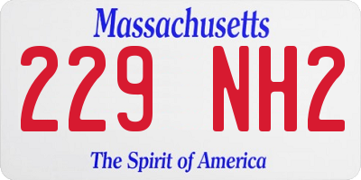 MA license plate 229NH2