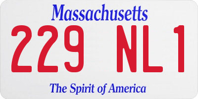 MA license plate 229NL1