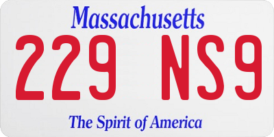 MA license plate 229NS9