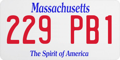 MA license plate 229PB1