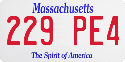 MA license plate 229PE4
