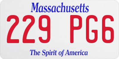 MA license plate 229PG6