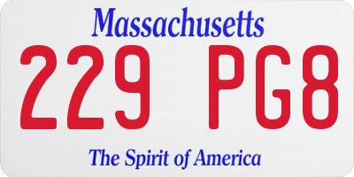 MA license plate 229PG8