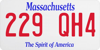 MA license plate 229QH4