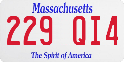 MA license plate 229QI4