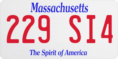 MA license plate 229SI4