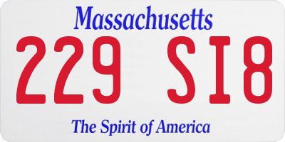 MA license plate 229SI8