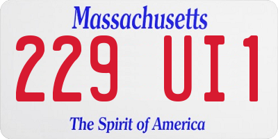 MA license plate 229UI1
