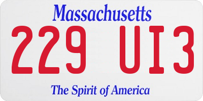 MA license plate 229UI3