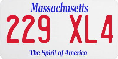 MA license plate 229XL4