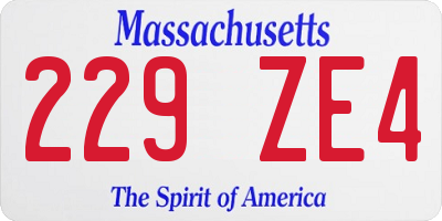 MA license plate 229ZE4