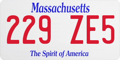 MA license plate 229ZE5