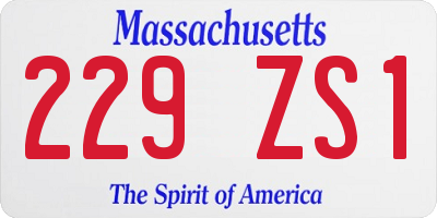MA license plate 229ZS1