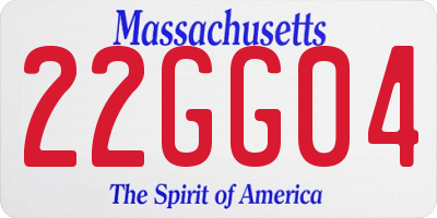 MA license plate 22GG04