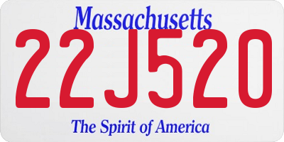 MA license plate 22J520