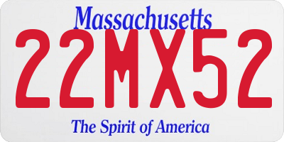 MA license plate 22MX52