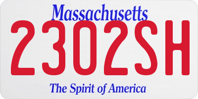 MA license plate 2302SH