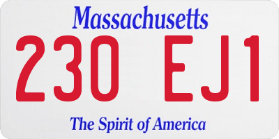 MA license plate 230EJ1