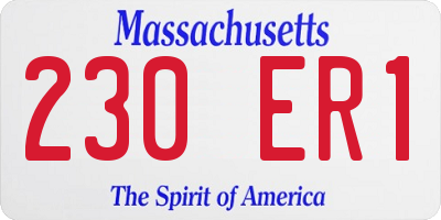 MA license plate 230ER1