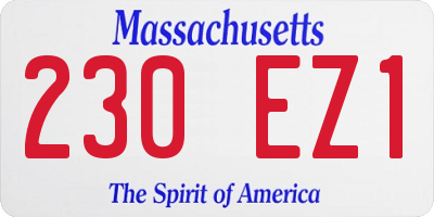 MA license plate 230EZ1