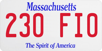 MA license plate 230FI0