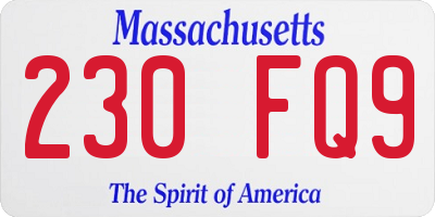MA license plate 230FQ9