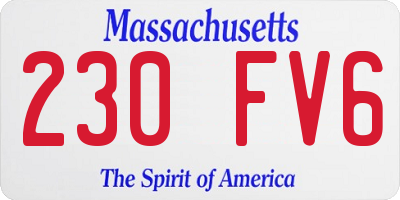 MA license plate 230FV6