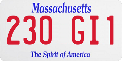 MA license plate 230GI1