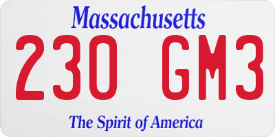 MA license plate 230GM3