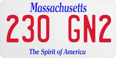 MA license plate 230GN2