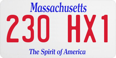 MA license plate 230HX1