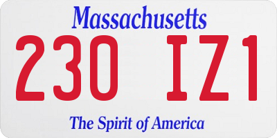 MA license plate 230IZ1